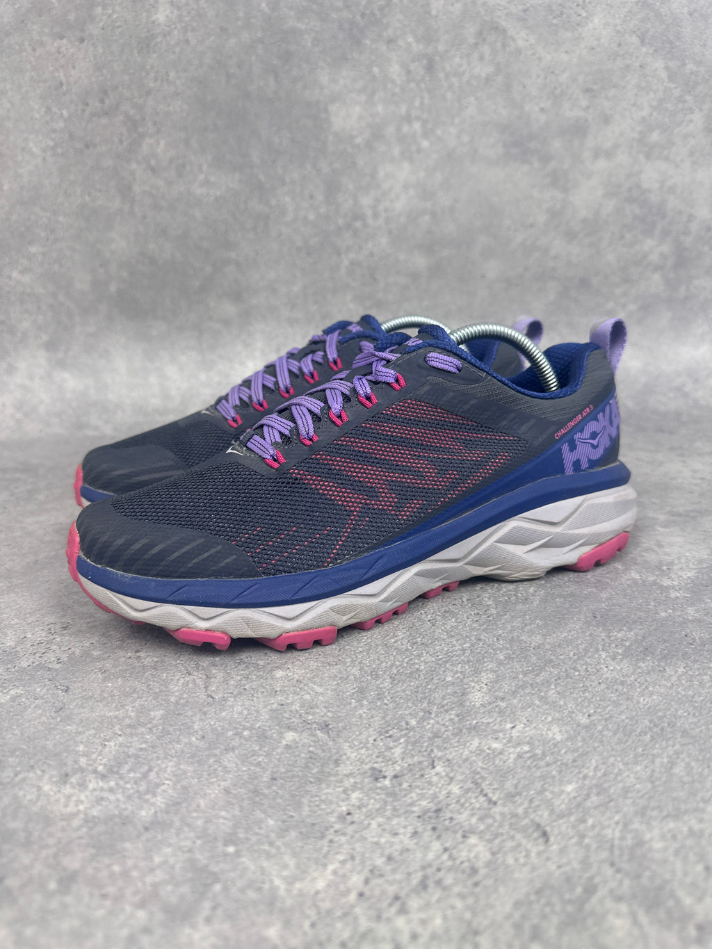 Hoka Challenger ATR 5 Trail Running Shoes Navy Purple Pink Womens UK6