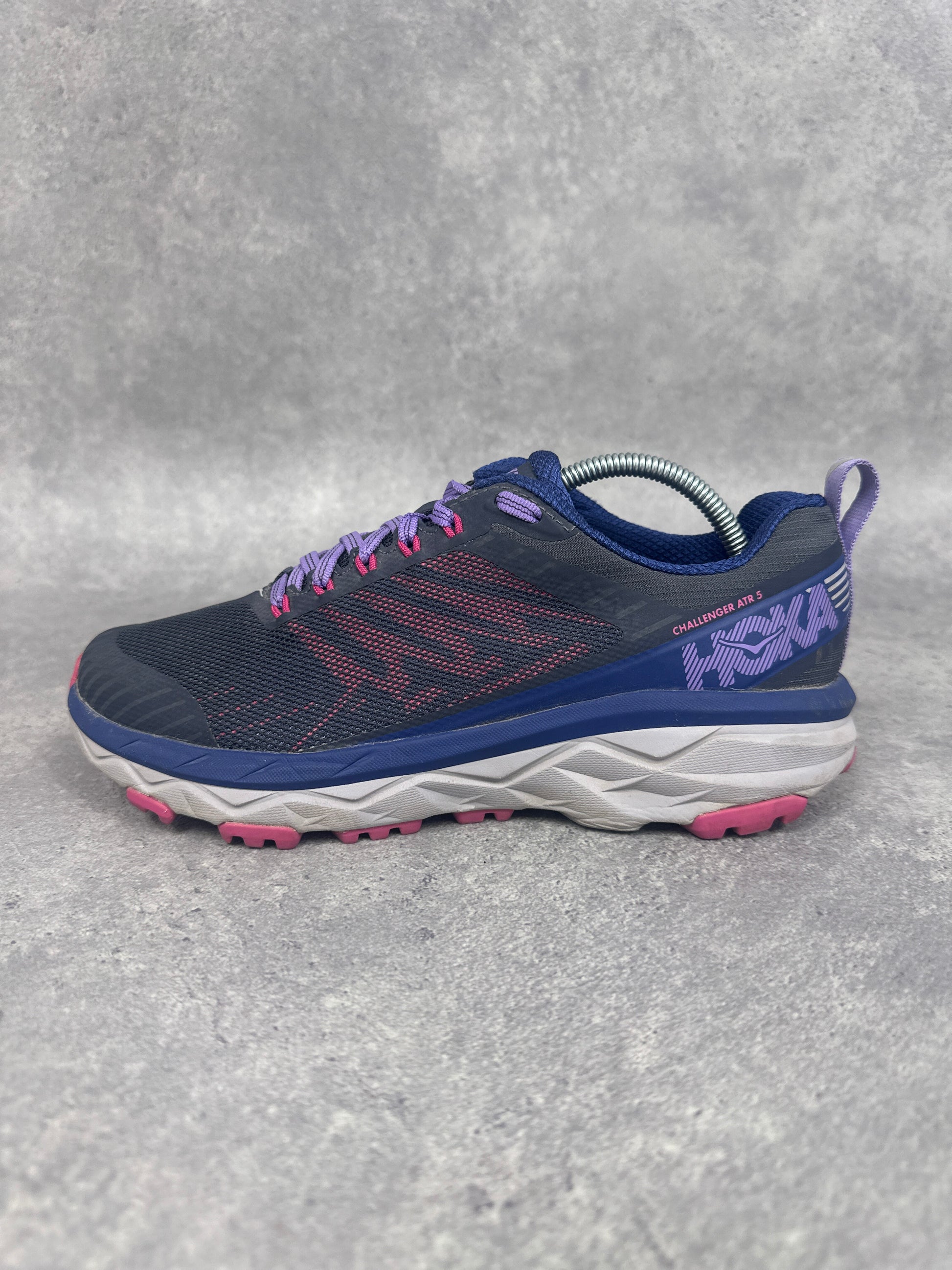 Hoka Challenger ATR 5 Trail Running Shoes Navy Purple Pink Womens UK6