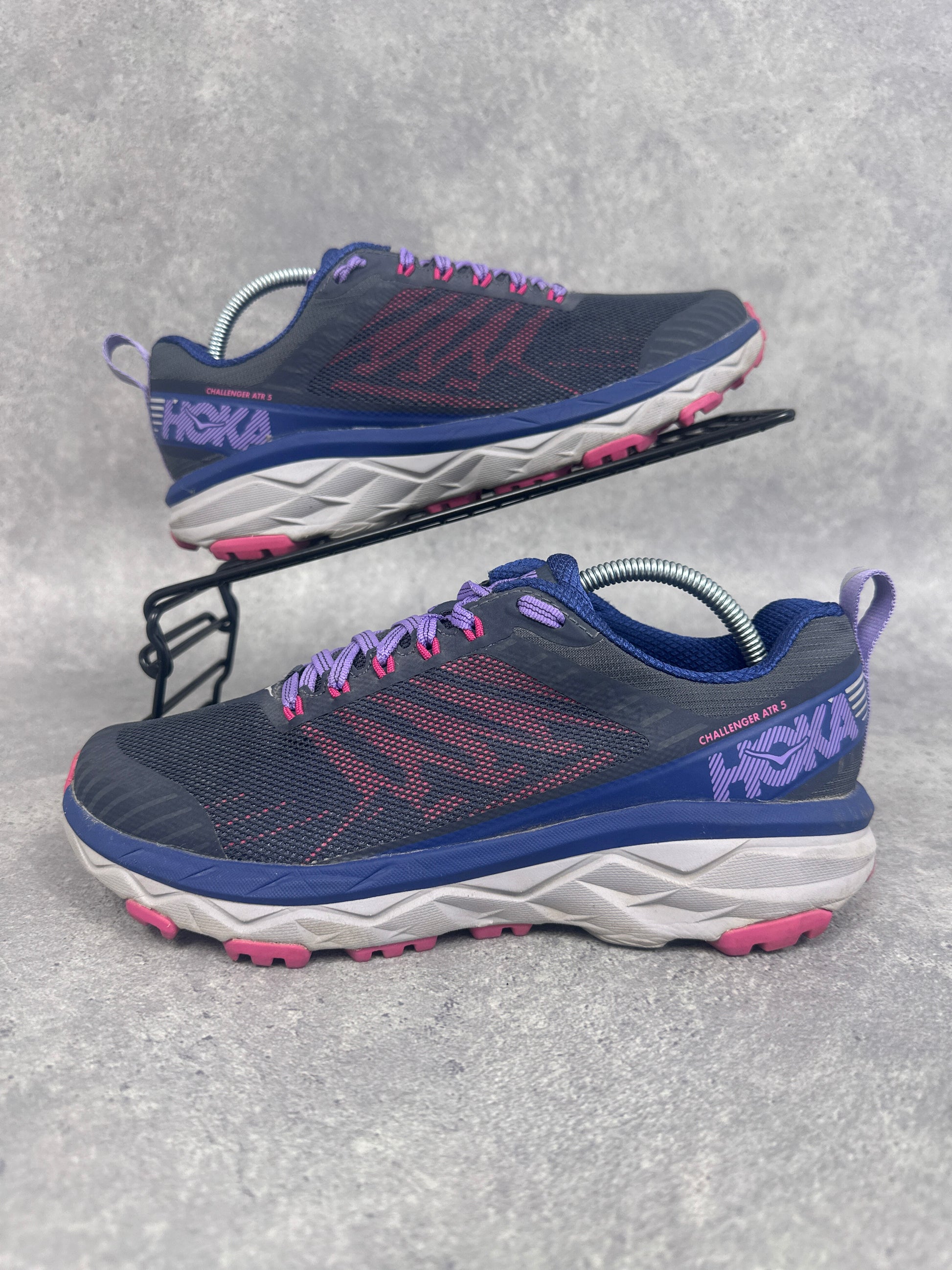 Hoka Challenger ATR 5 Trail Running Shoes Navy Purple Pink Womens UK6