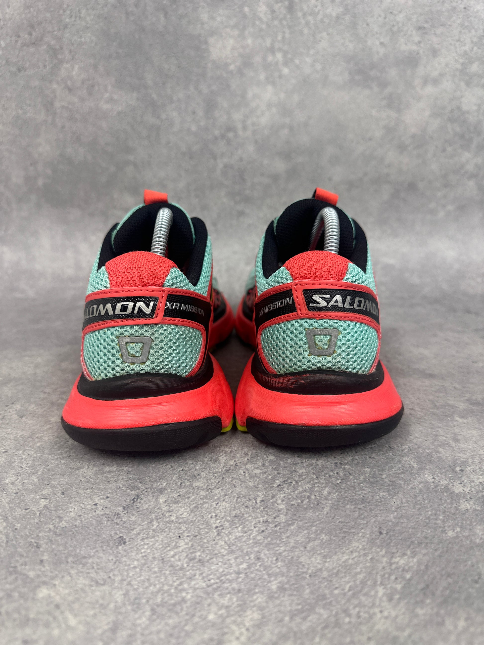 Salomon XR Mission Trail Running Shoes Teal Red Yellow Womens UK7.5