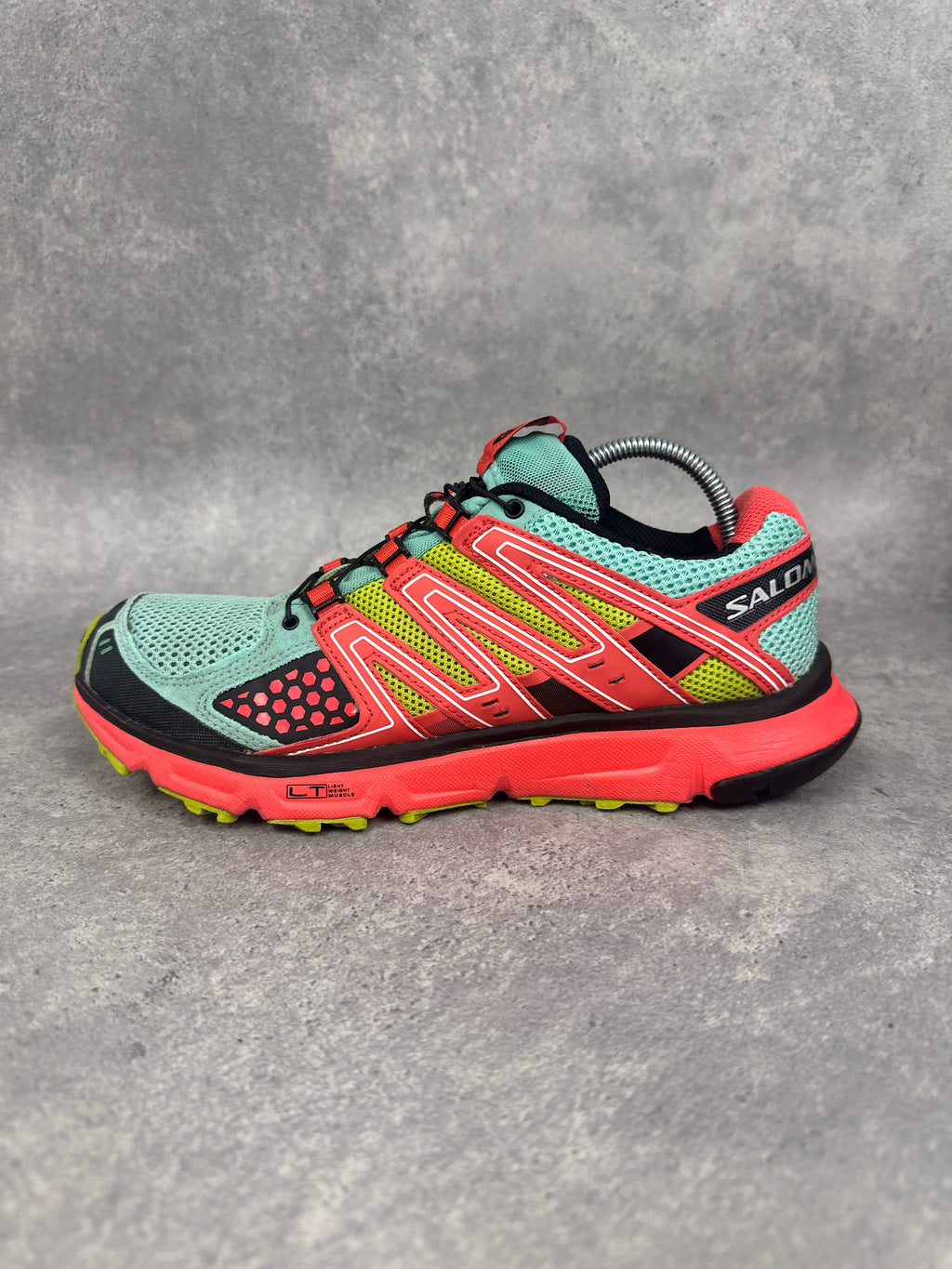 Salomon XR Mission Trail Running Shoes Teal Red Yellow Womens UK7.5