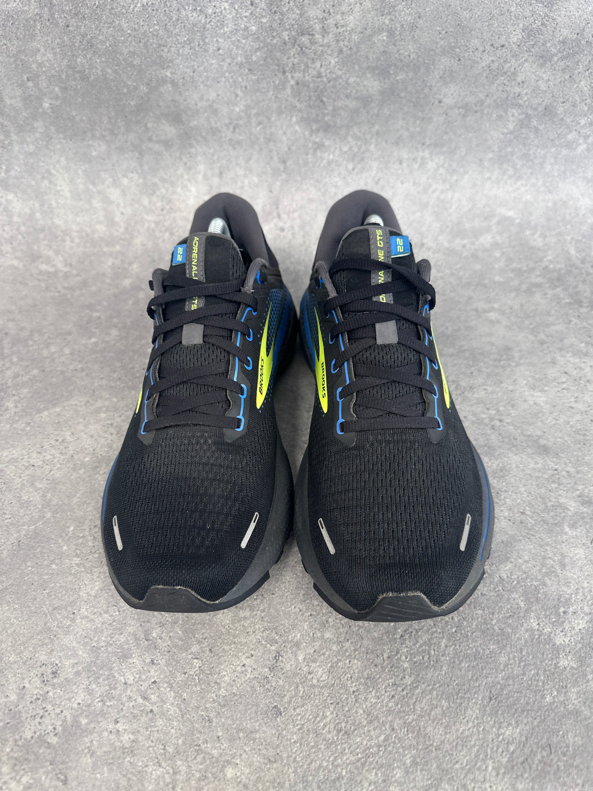 Brooks Adrenaline GTS 22 Running Shoes UK 9.5 Black Blue Yellow