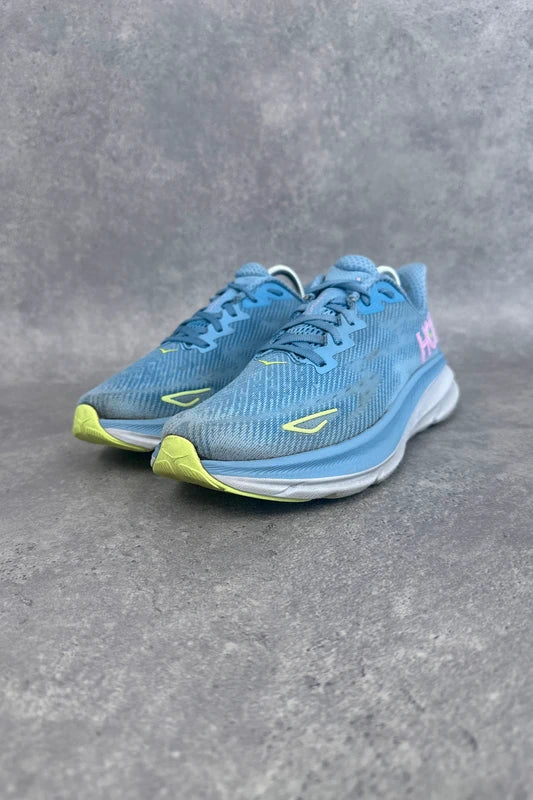 Hoka Clifton 9 Women’s Running Shoes UK 6 Blue Pink Neon Cushioned