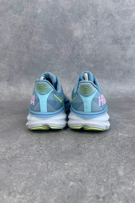 Hoka Clifton 9 Women’s Running Shoes UK 6 Blue Pink Neon Cushioned