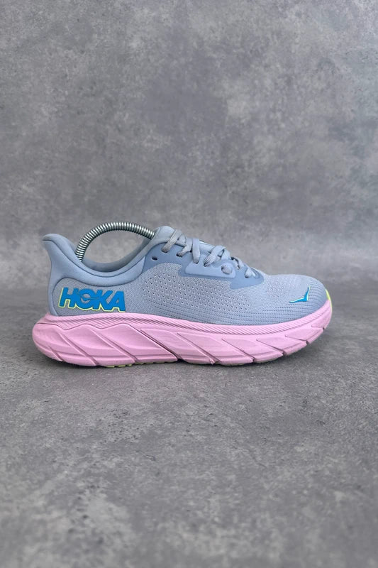 Hoka Arahi 7 Women’s Stability Running Shoes UK 5 Grey Pink Lime