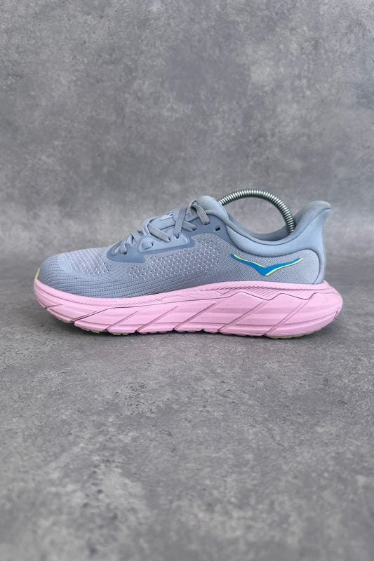 Hoka Arahi 7 Women’s Stability Running Shoes UK 5 Grey Pink Lime