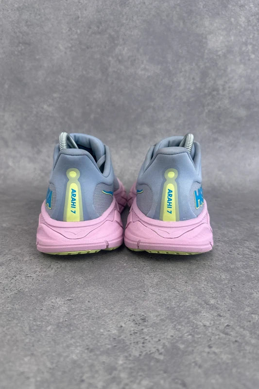 Hoka Arahi 7 Women’s Stability Running Shoes UK 5 Grey Pink Lime