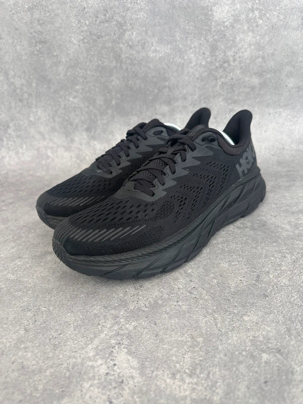 Hoka Clifton 7 Men’s Running Shoes UK 11 Triple Black Lightweight Cushioned