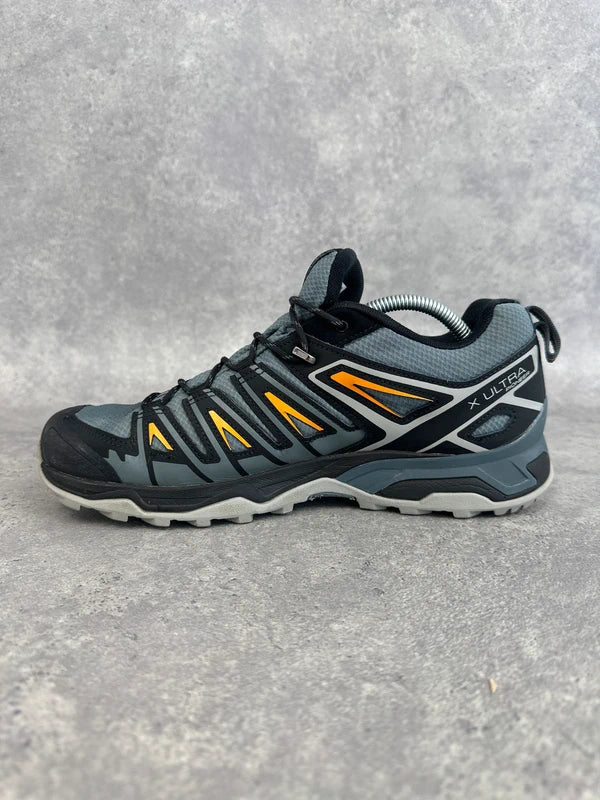 Salomon X Ultra Pioneer GTX Men’s Trail Shoes UK 9.5 Black Grey Orange