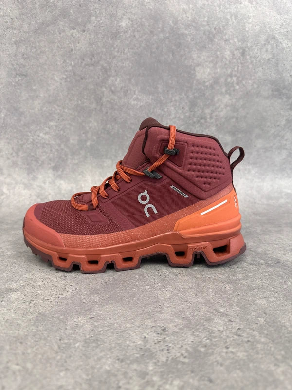 On Cloudtrax Waterproof Women’s Hiking Boots UK 5 Red Orange