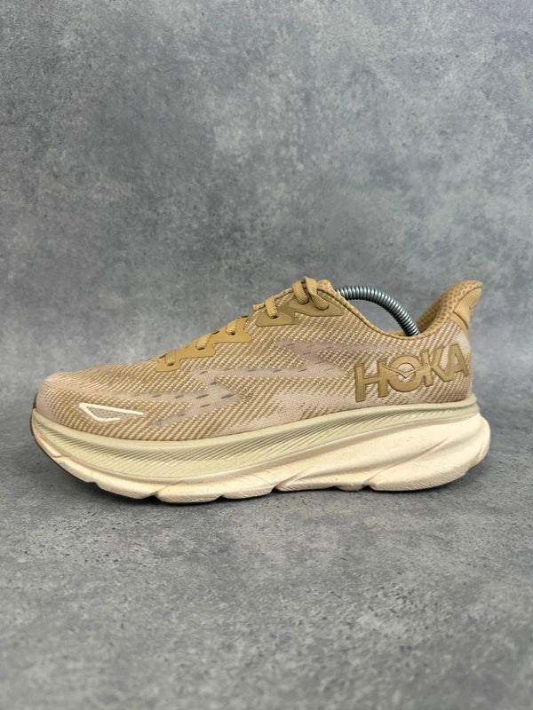 Hoka Clifton 9 Men’s Running Shoes UK 9.5 Tan Beige
