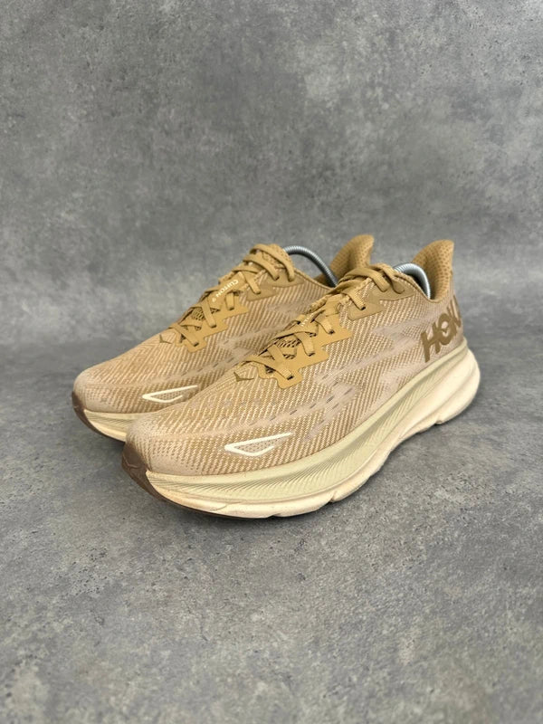 Hoka Clifton 9 Men’s Running Shoes UK 9.5 Tan Beige