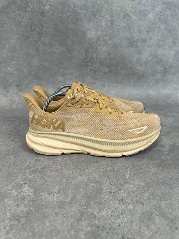 Hoka Clifton 9 Men’s Running Shoes UK 9.5 Tan Beige
