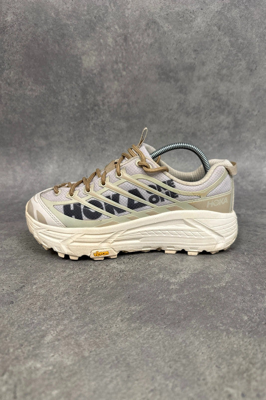 Hoka One One Mafate Three2 Trail Running Shoes UK 6 Cream Tan