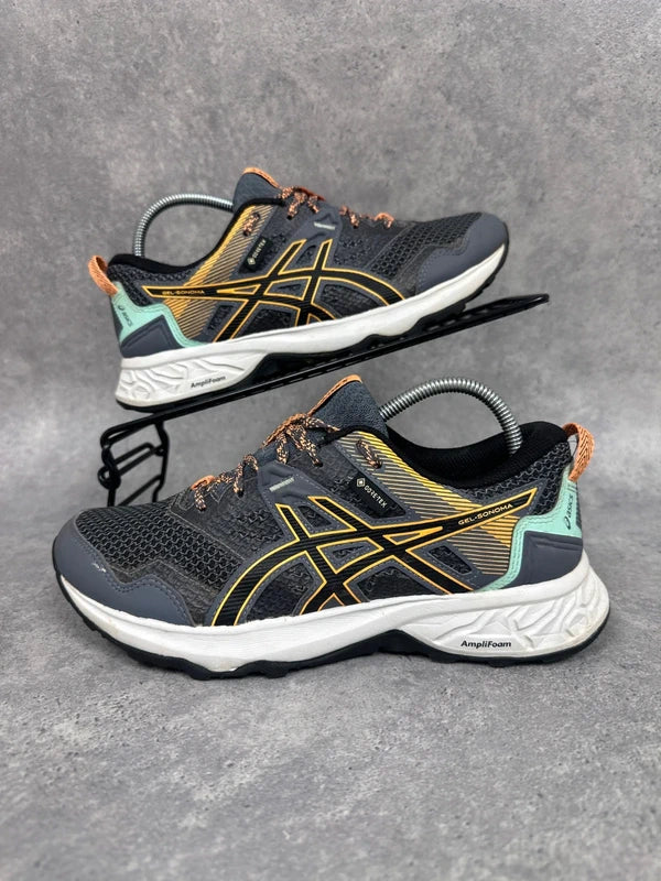 Asics Gel Sonoma 6 GTX Trail Running Shoes Black Grey Womens UK5