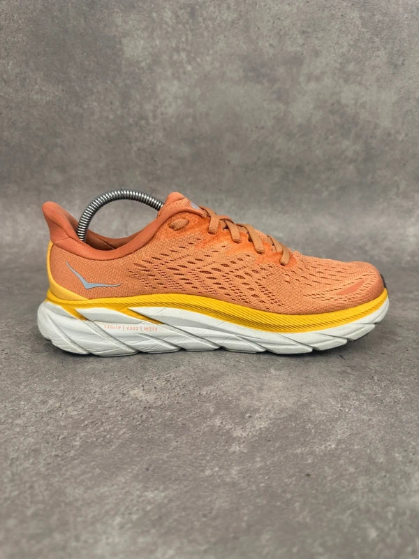 Hoka Clifton 8 Running Shoes Orange Yellow Womens UK5