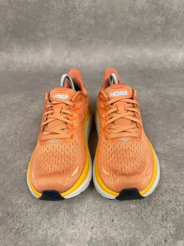 Hoka Clifton 8 Running Shoes Orange Yellow Womens UK5