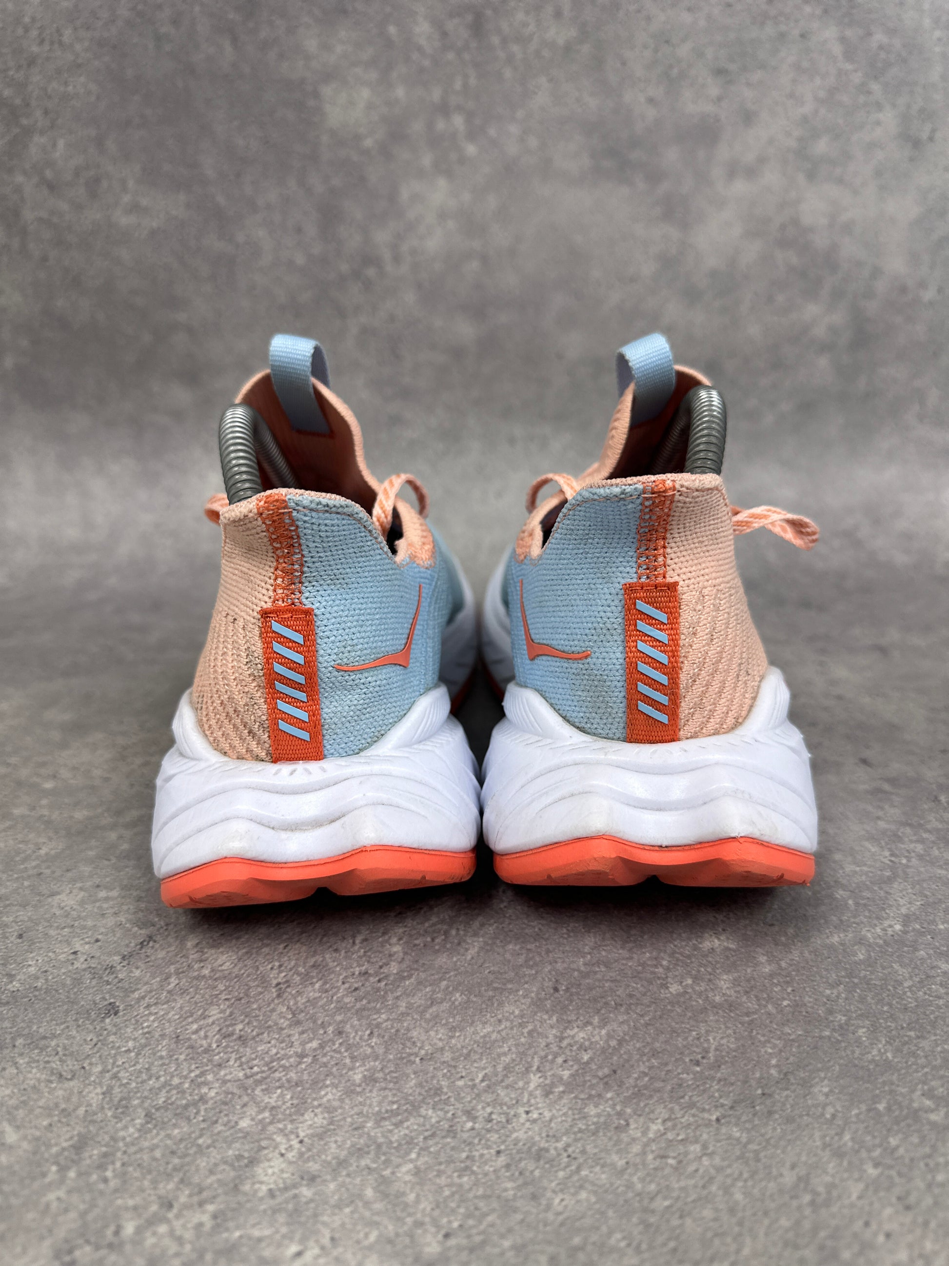 Hoka Carbon X 3 Running Shoes Peach Blue Womens UK7.5