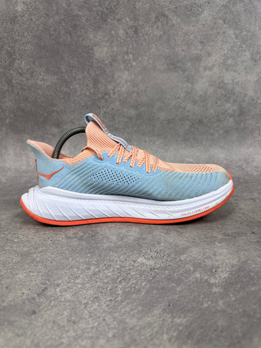 Hoka Carbon X 3 Running Shoes Peach Blue Womens UK7.5