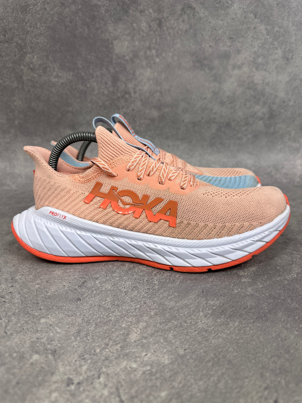 Hoka Carbon X 3 Running Shoes Peach Blue Womens UK7.5
