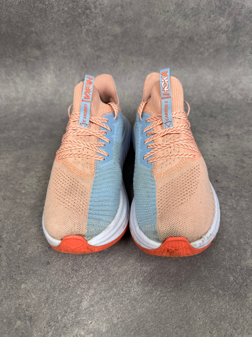 Hoka Carbon X 3 Running Shoes Peach Blue Womens UK7.5