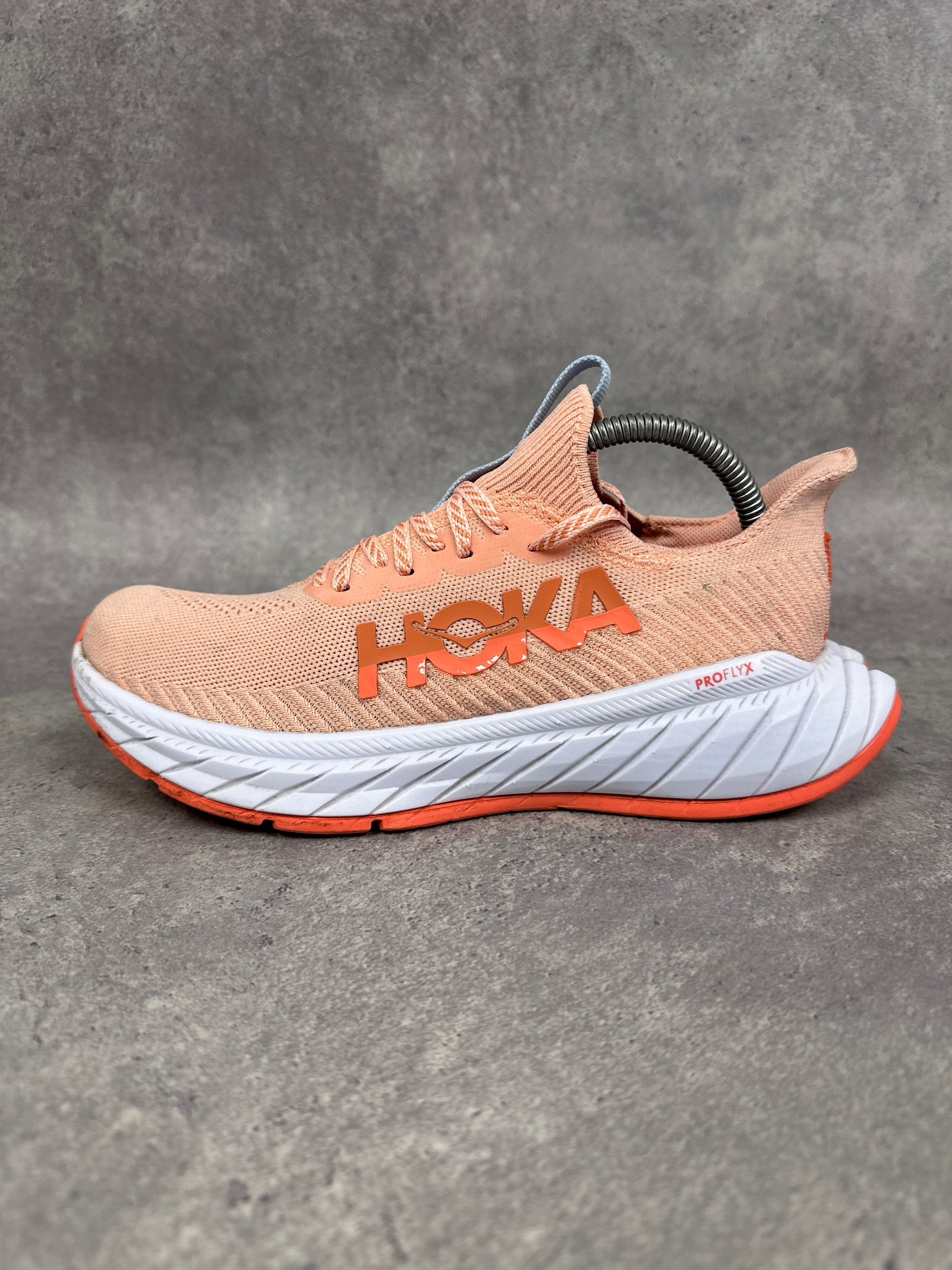 Hoka Carbon X 3 Running Shoes Peach Blue Womens UK7.5