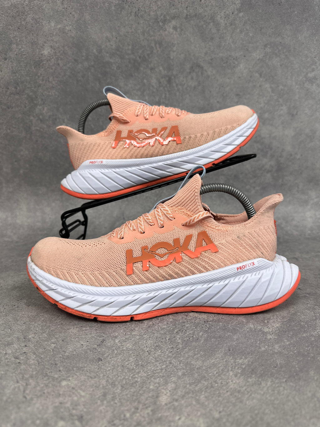 Hoka Carbon X 3 Running Shoes Peach Blue Womens UK7.5