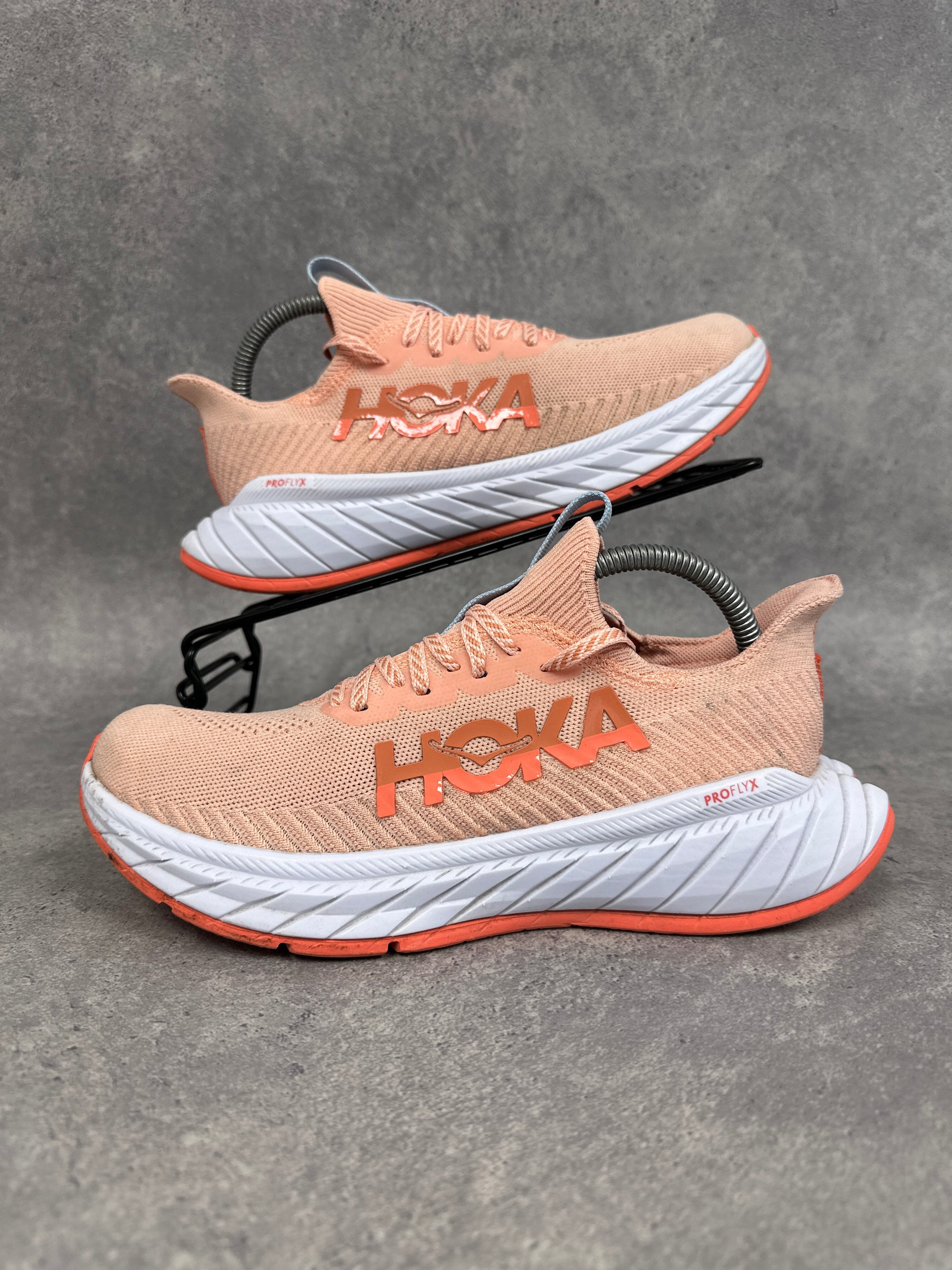 Hoka Carbon X 3 Running Shoes Peach Blue Womens UK7.5