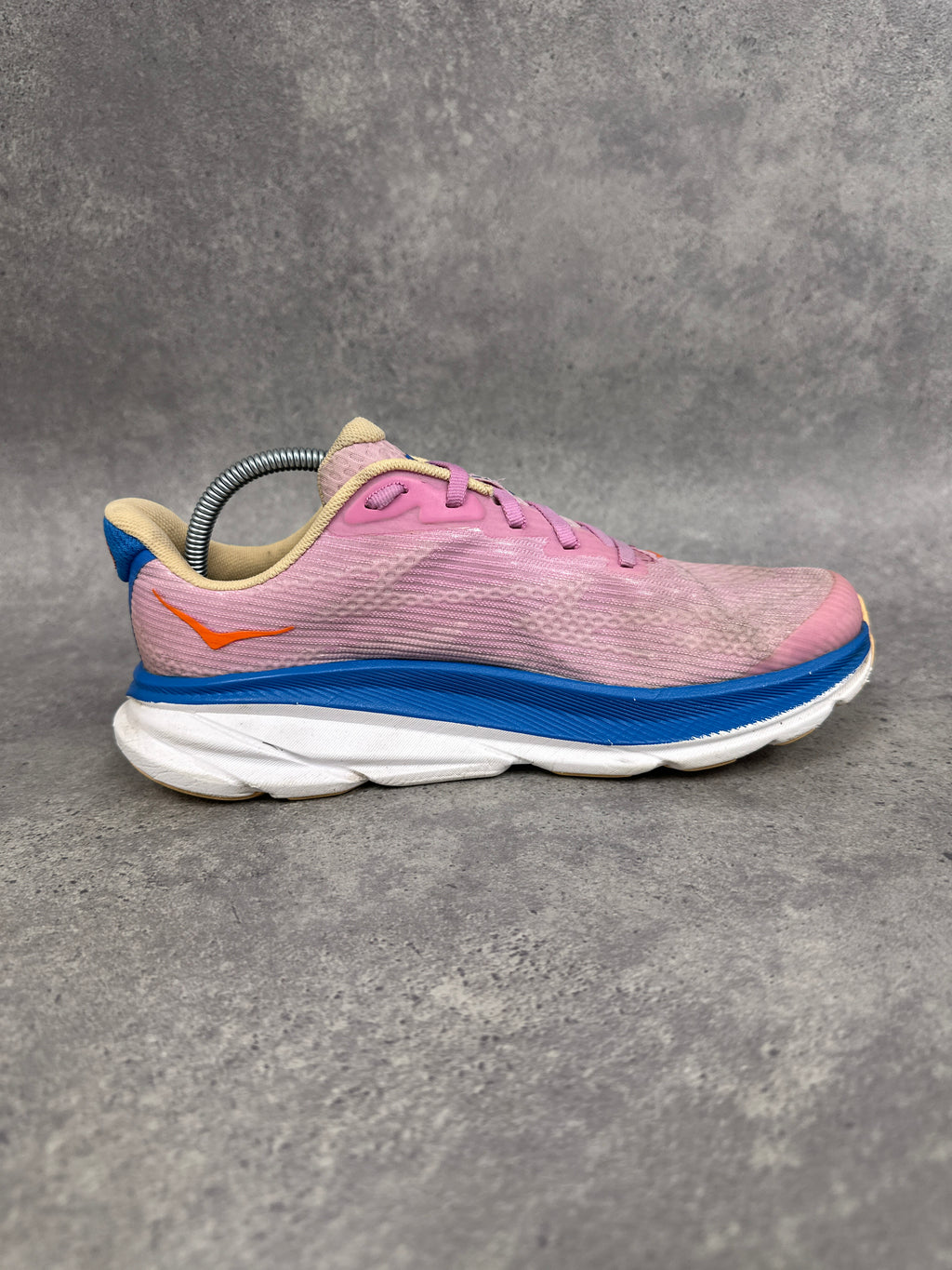 Hoka Clifton 9 Running Shoes Pink Blue Youth UK5