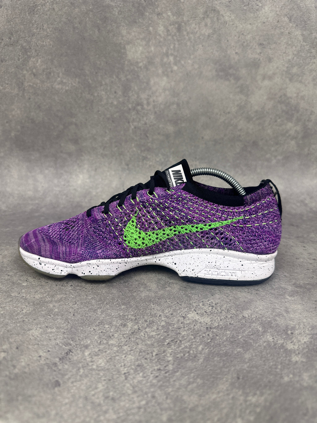 Nike Flyknit Zoom Running Shoes Purple Green Womens UK6