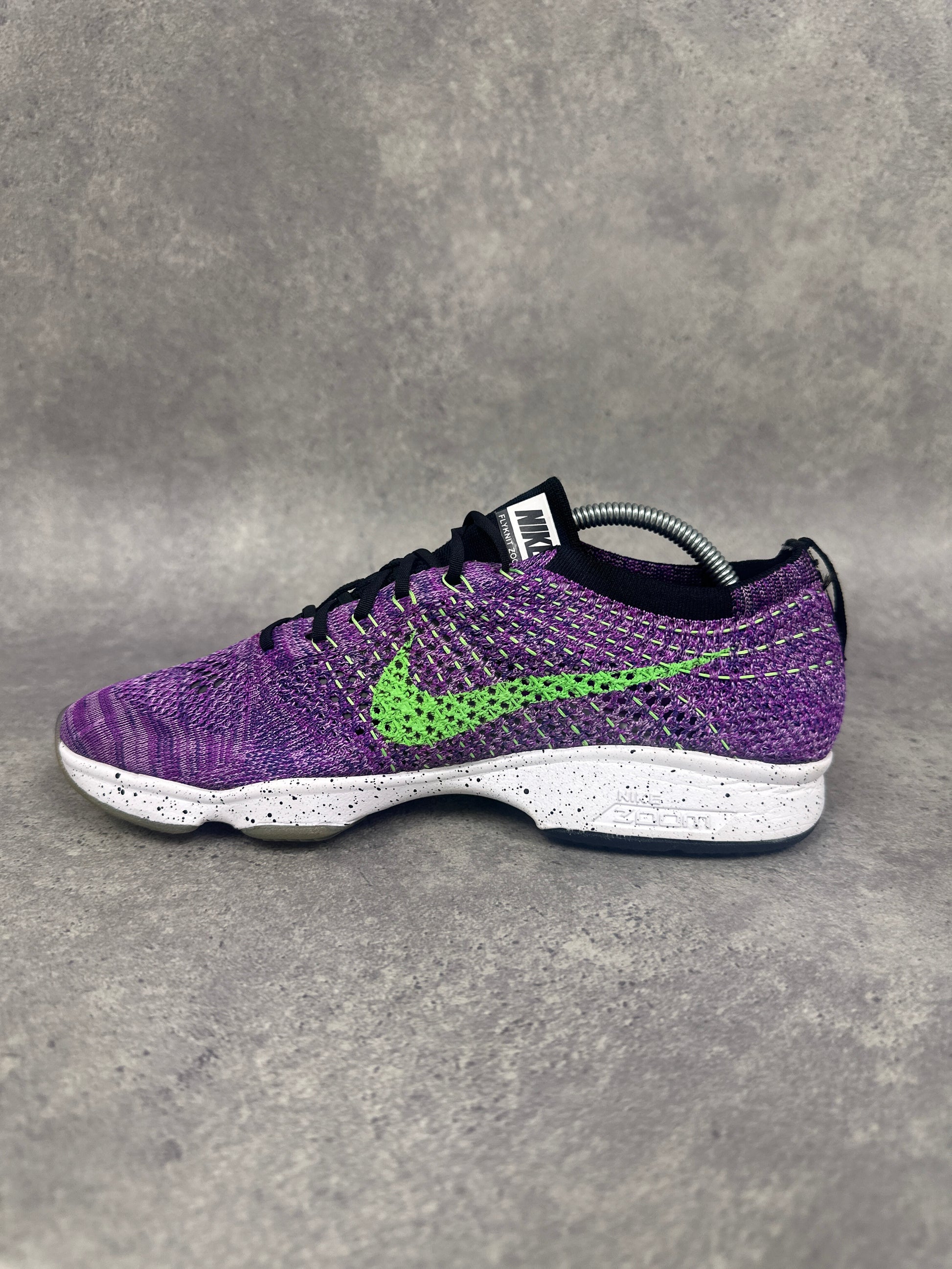 Nike Flyknit Zoom Running Shoes Purple Green Womens UK6