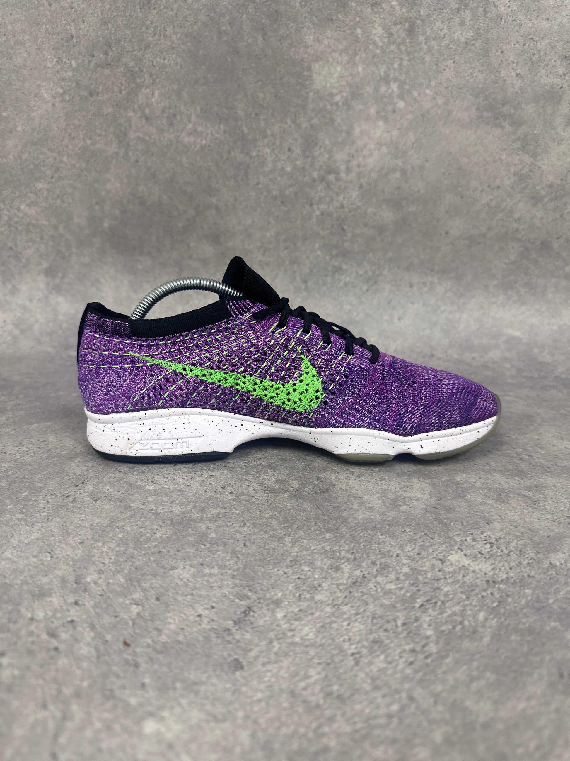 Nike Flyknit Zoom Running Shoes Purple Green Womens UK6