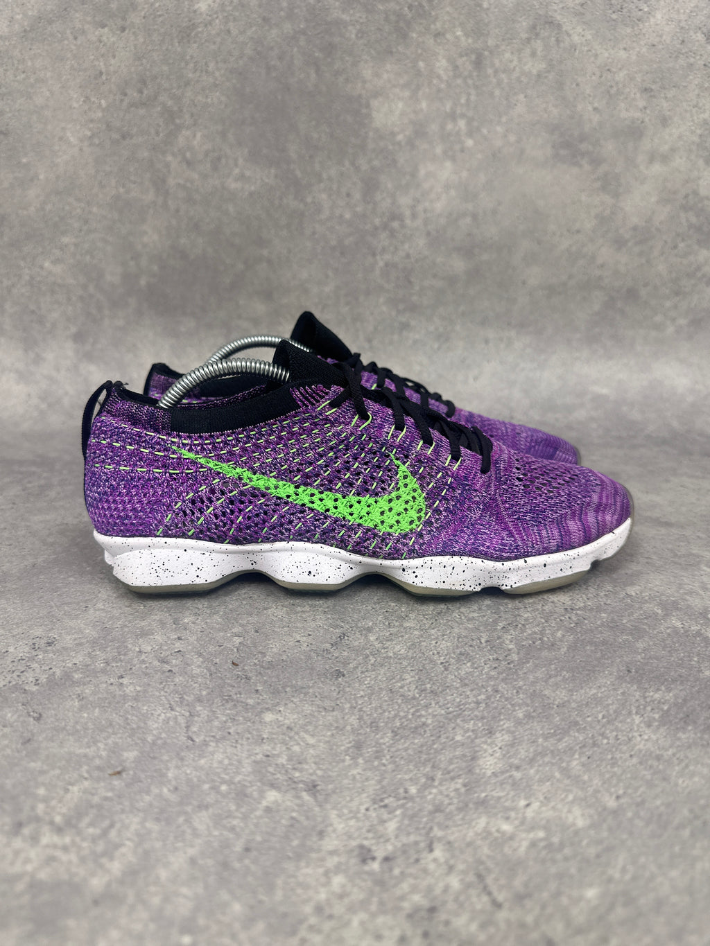 Nike Flyknit Zoom Running Shoes Purple Green Womens UK6