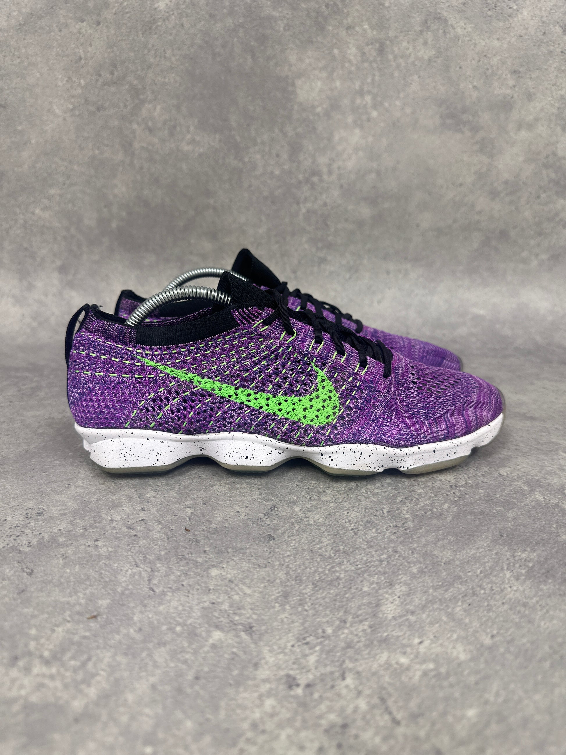 Nike Flyknit Zoom Running Shoes Purple Green Womens UK6