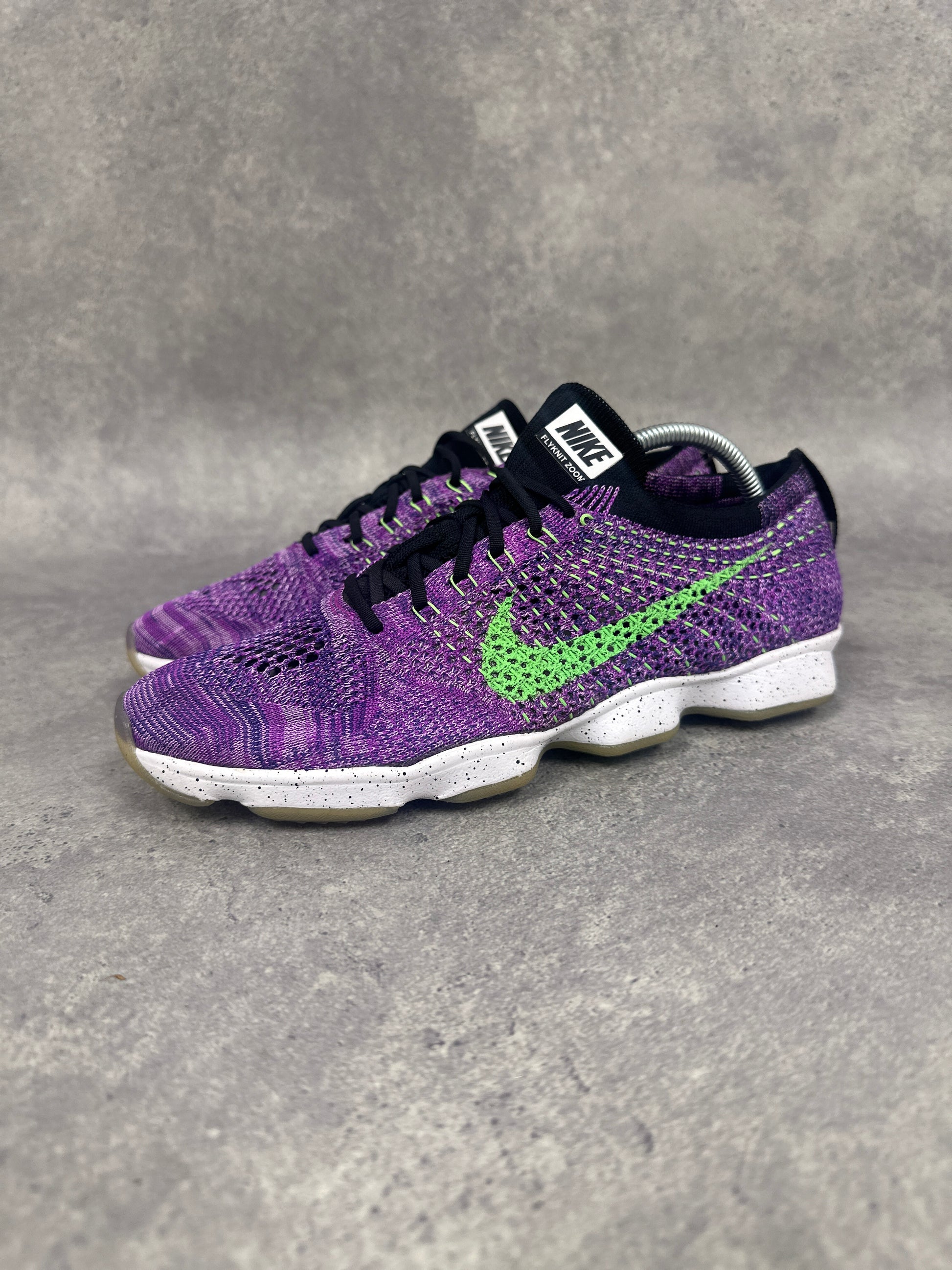 Nike Flyknit Zoom Running Shoes Purple Green Womens UK6