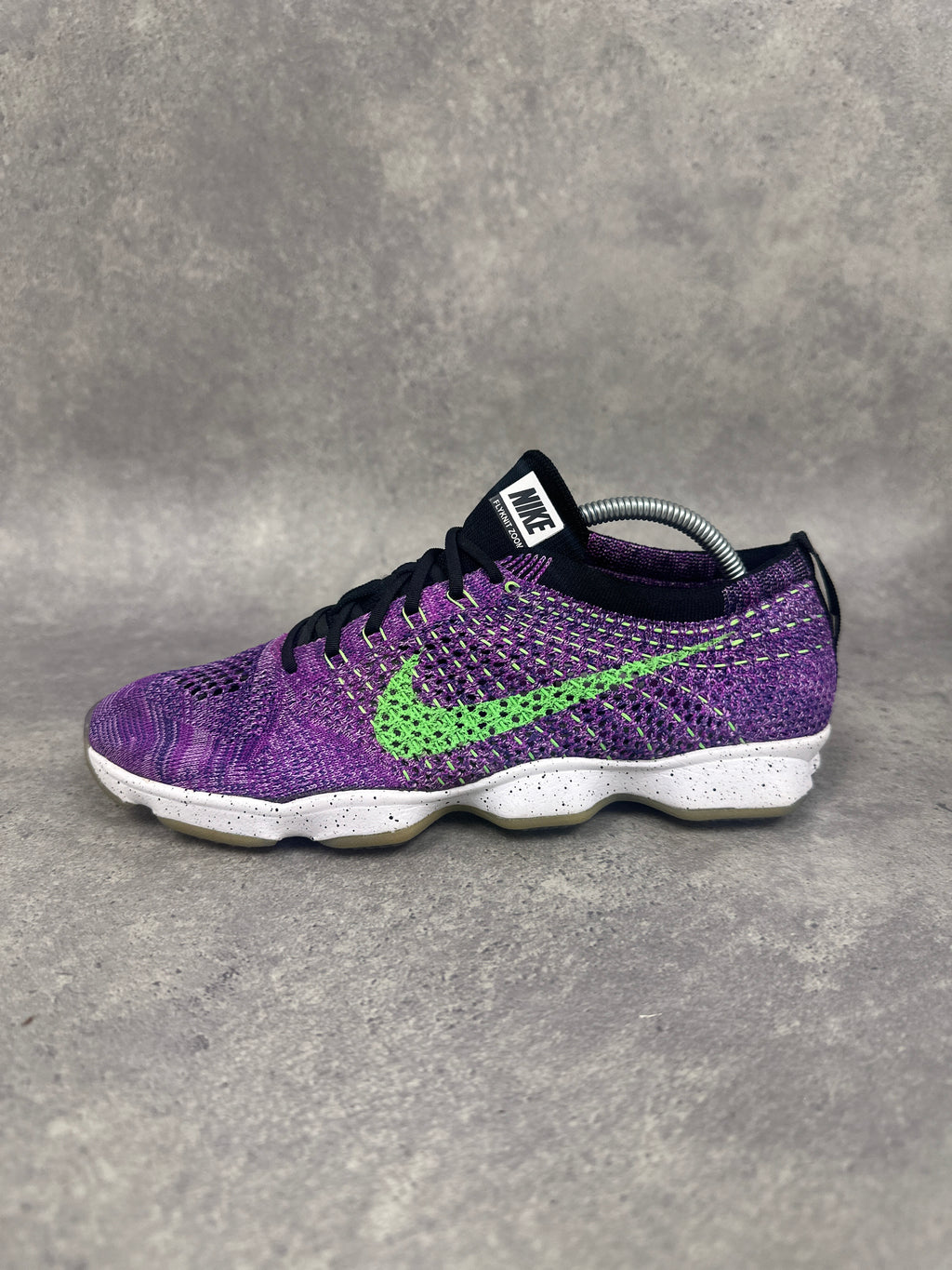 Nike Flyknit Zoom Running Shoes Purple Green Womens UK6
