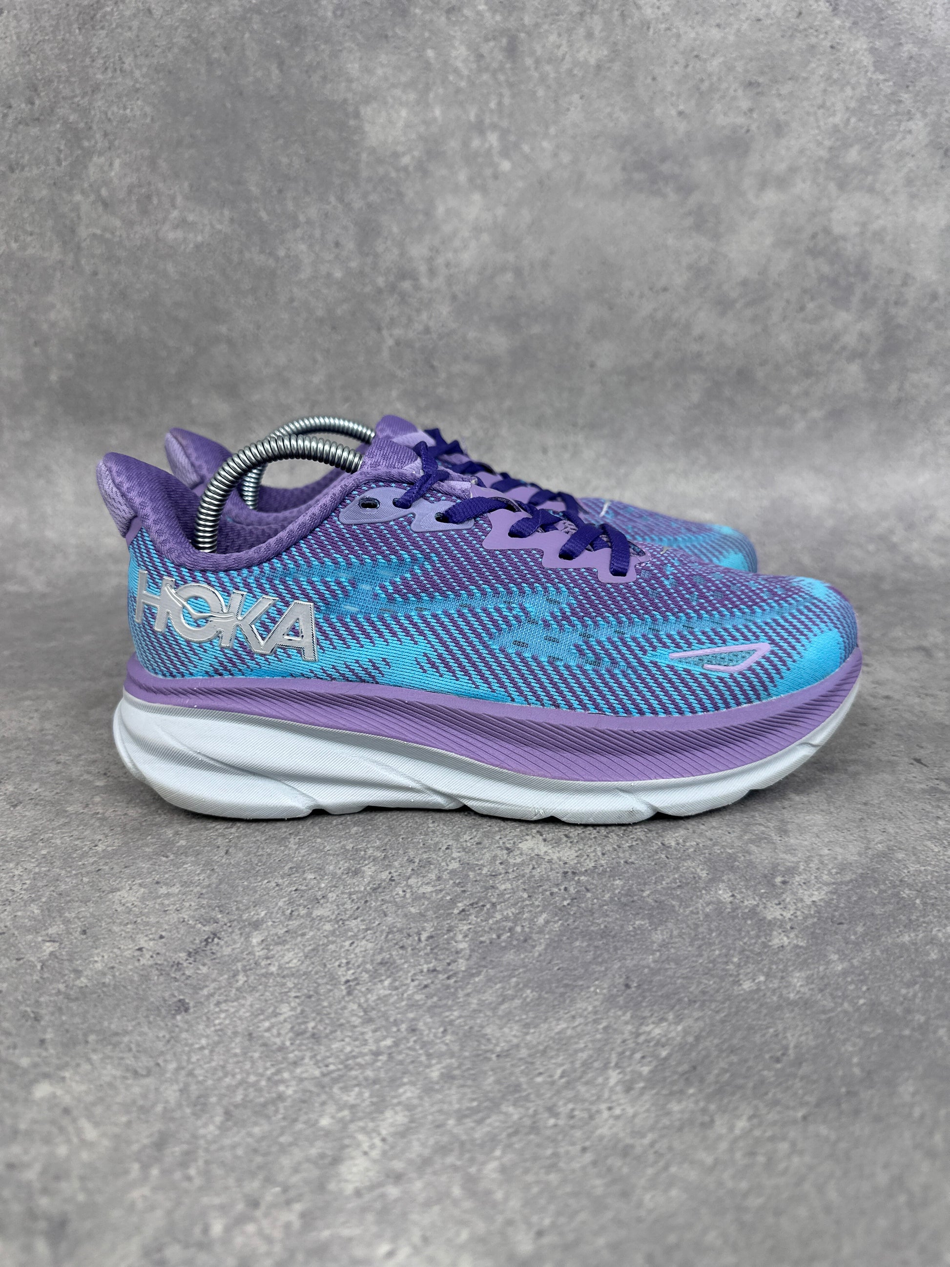 Hoka Clifton 9 Running Shoes Purple Blue Womens UK4.5