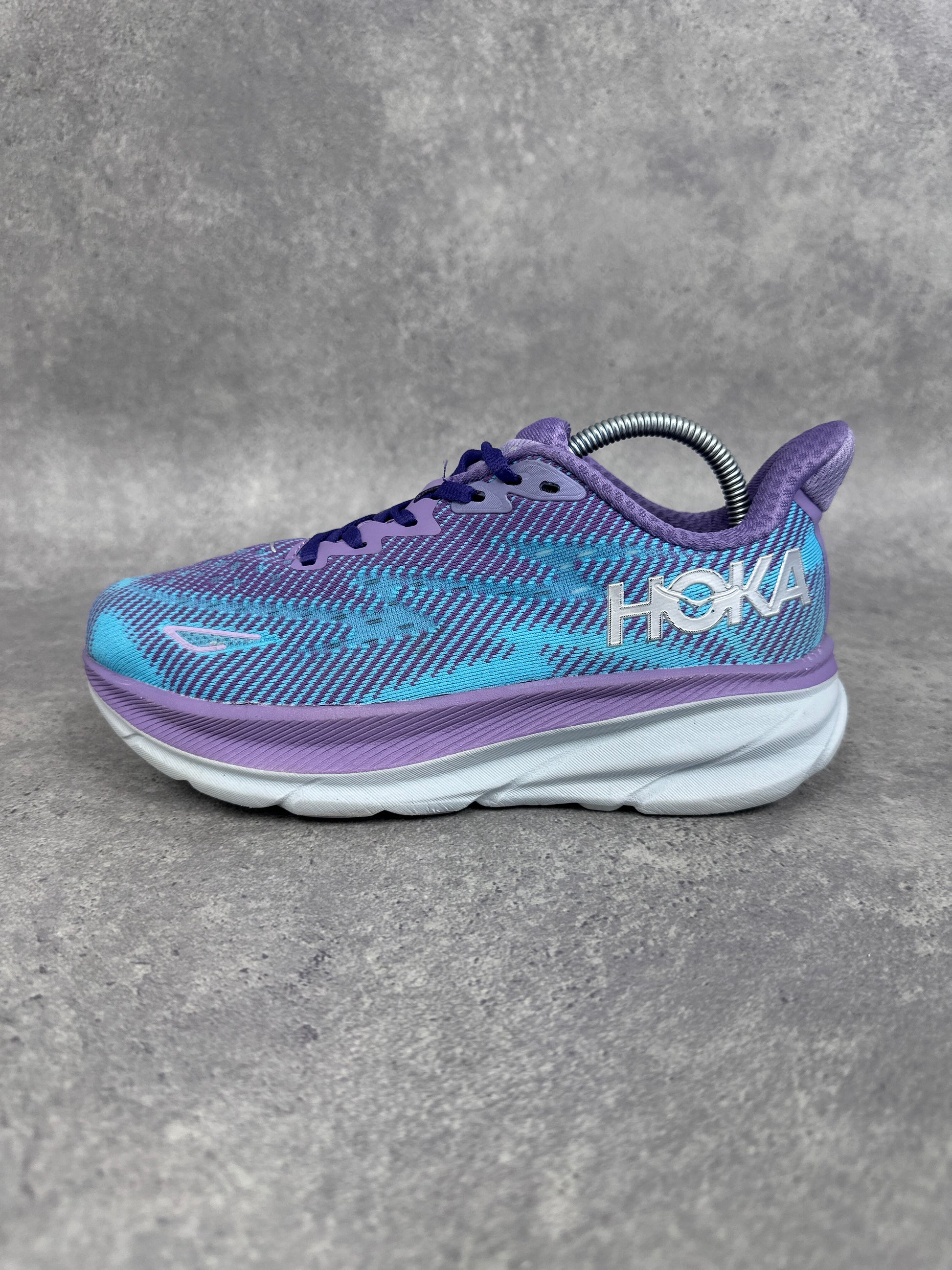 Hoka Clifton 9 Running Shoes Purple Blue Womens UK4.5