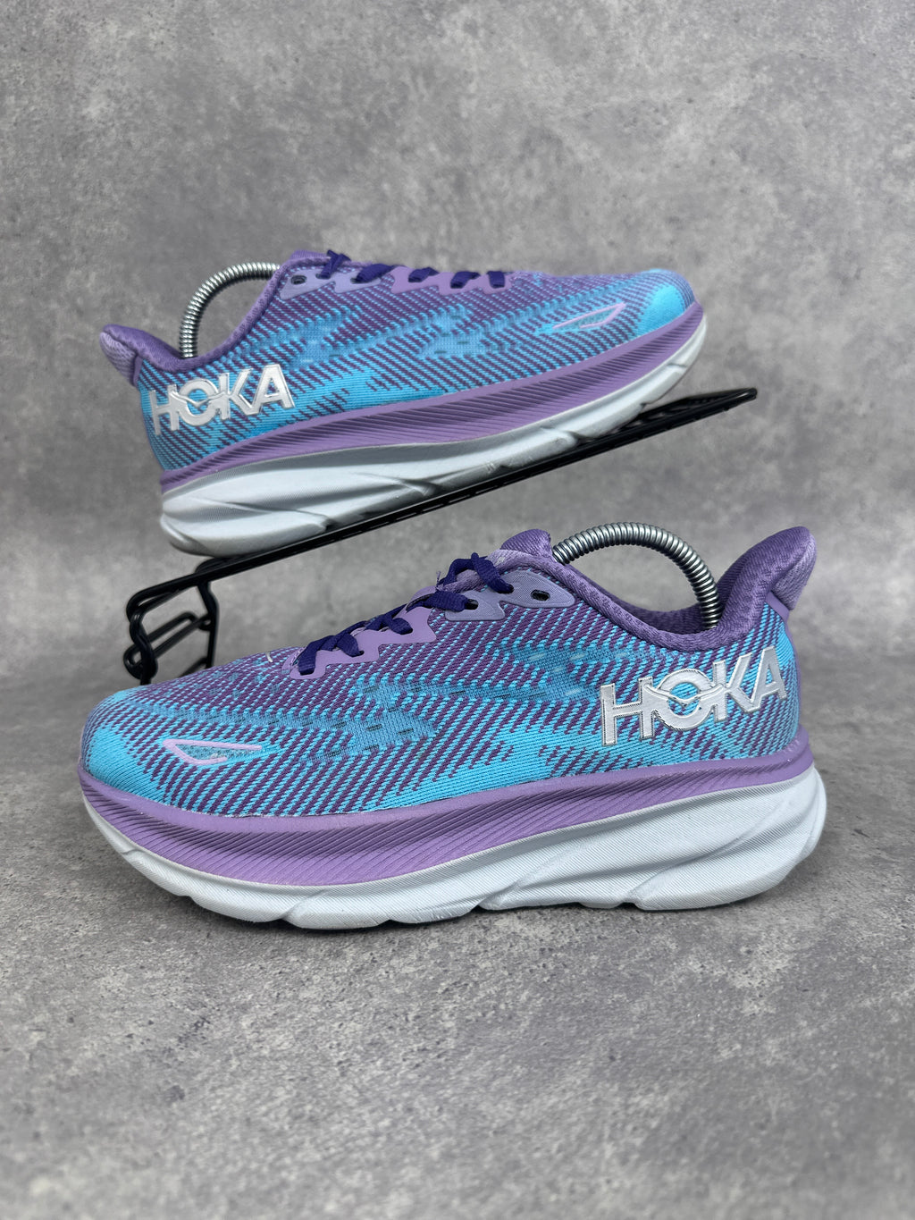 Hoka Clifton 9 Running Shoes Purple Blue Womens UK4.5