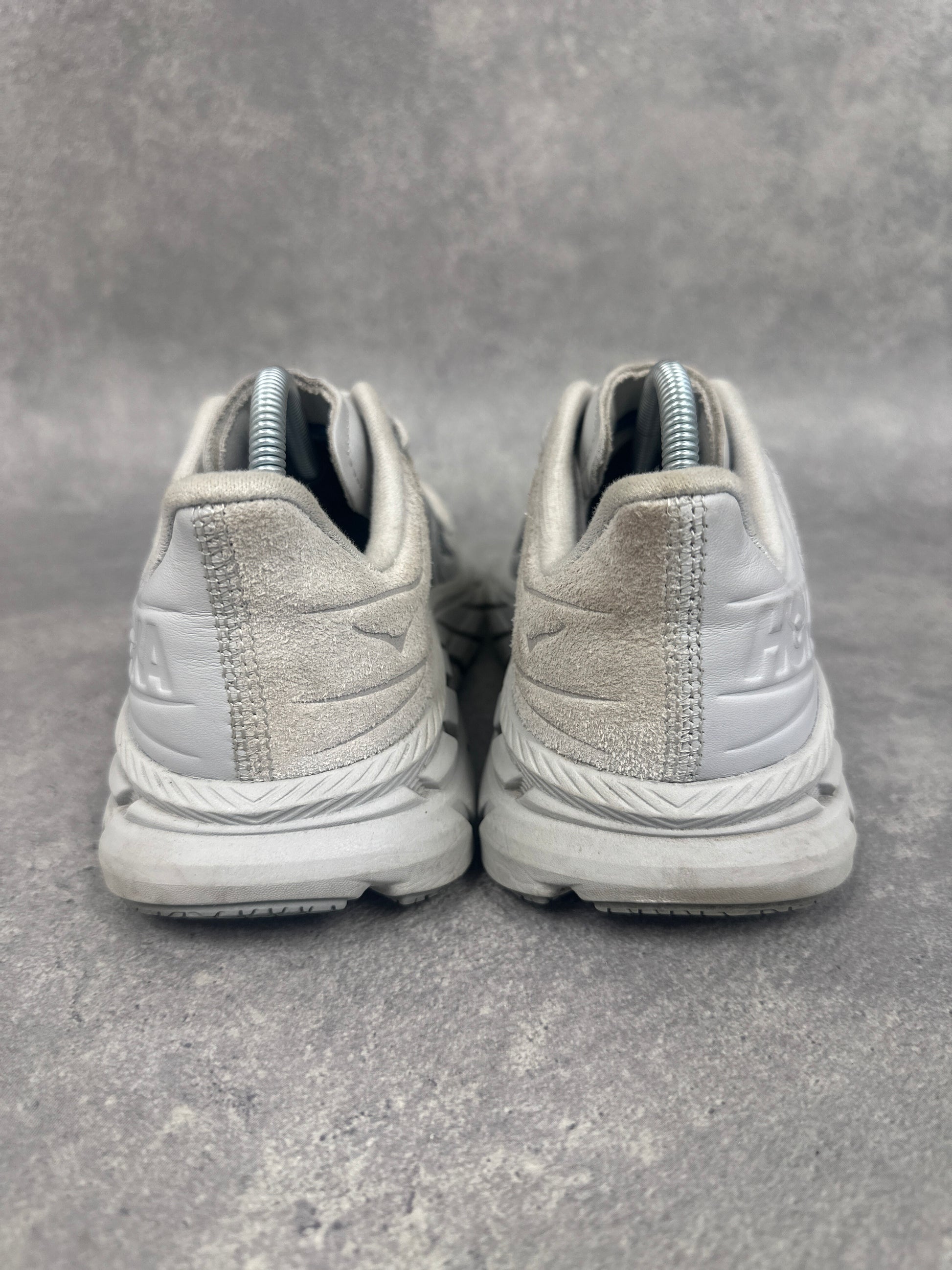 Hoka Clifton LS Trainers White Grey Womens UK5