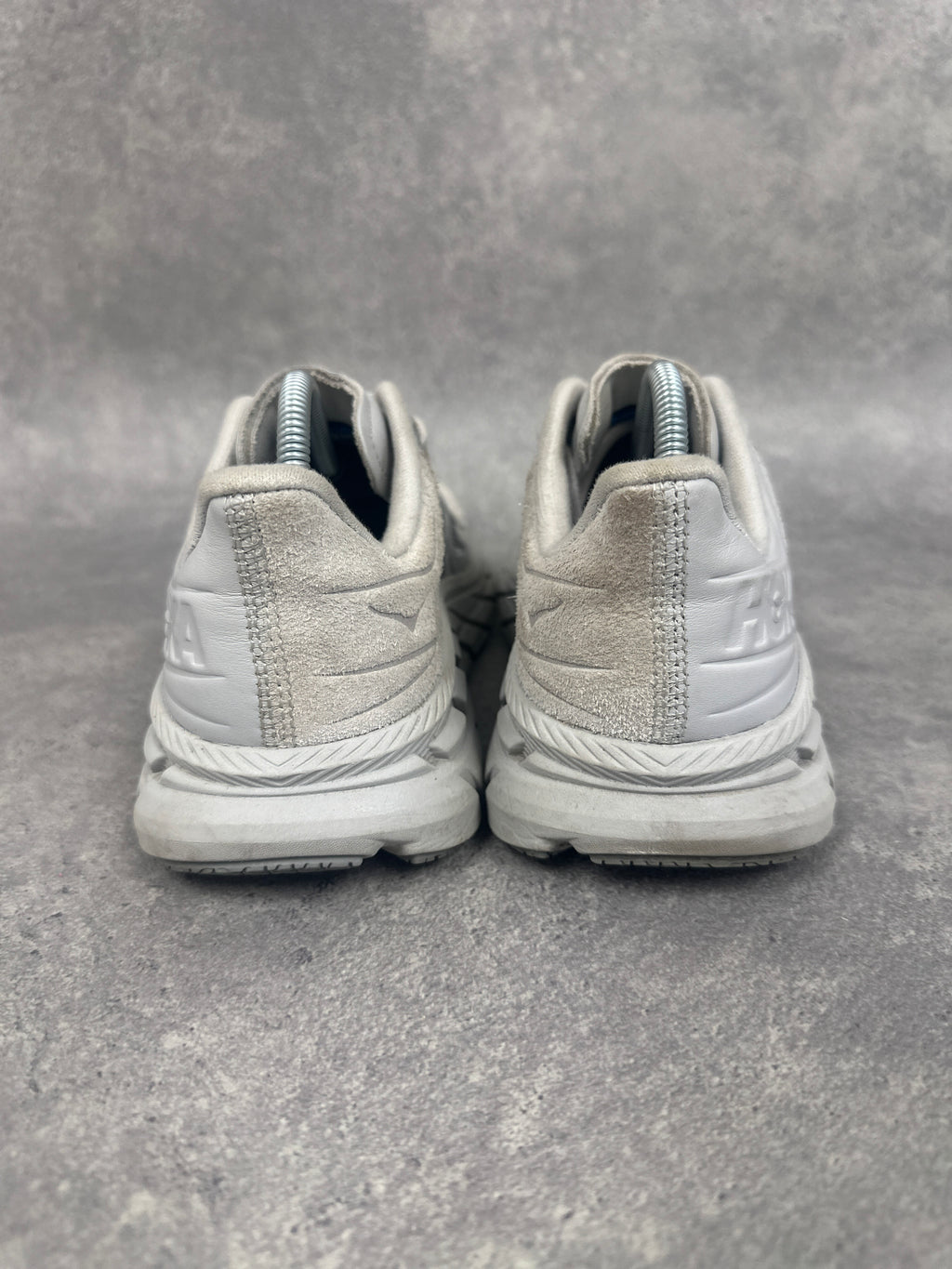 Hoka Clifton LS Trainers White Grey Womens UK5