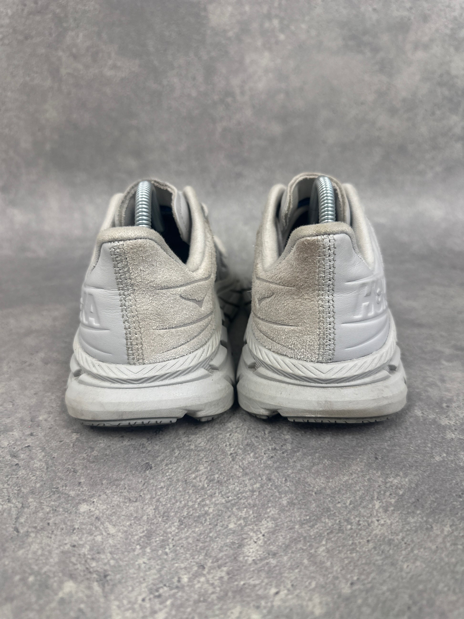 Hoka Clifton LS Trainers White Grey Womens UK5