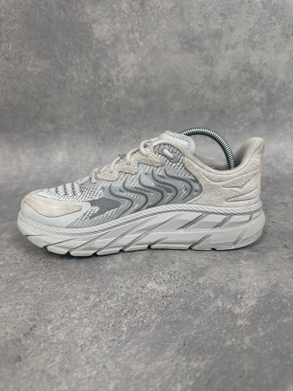 Hoka Clifton LS Trainers White Grey Womens UK5