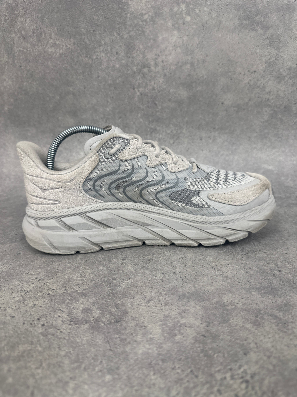 Hoka Clifton LS Trainers White Grey Womens UK5