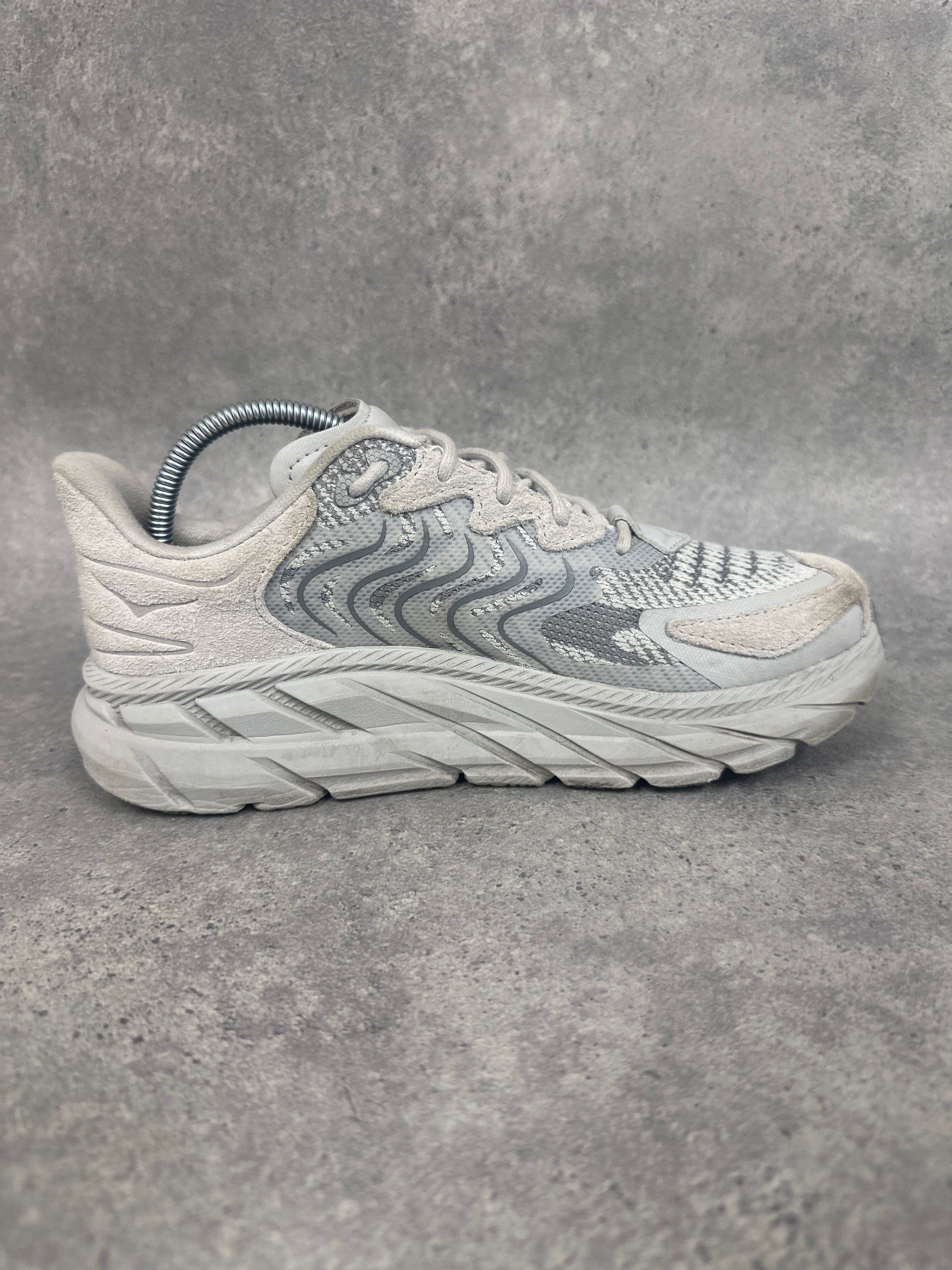 Hoka Clifton LS Trainers White Grey Womens UK5