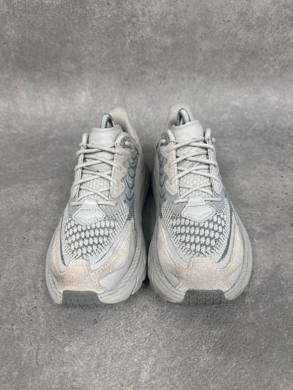 Hoka Clifton LS Trainers White Grey Womens UK5