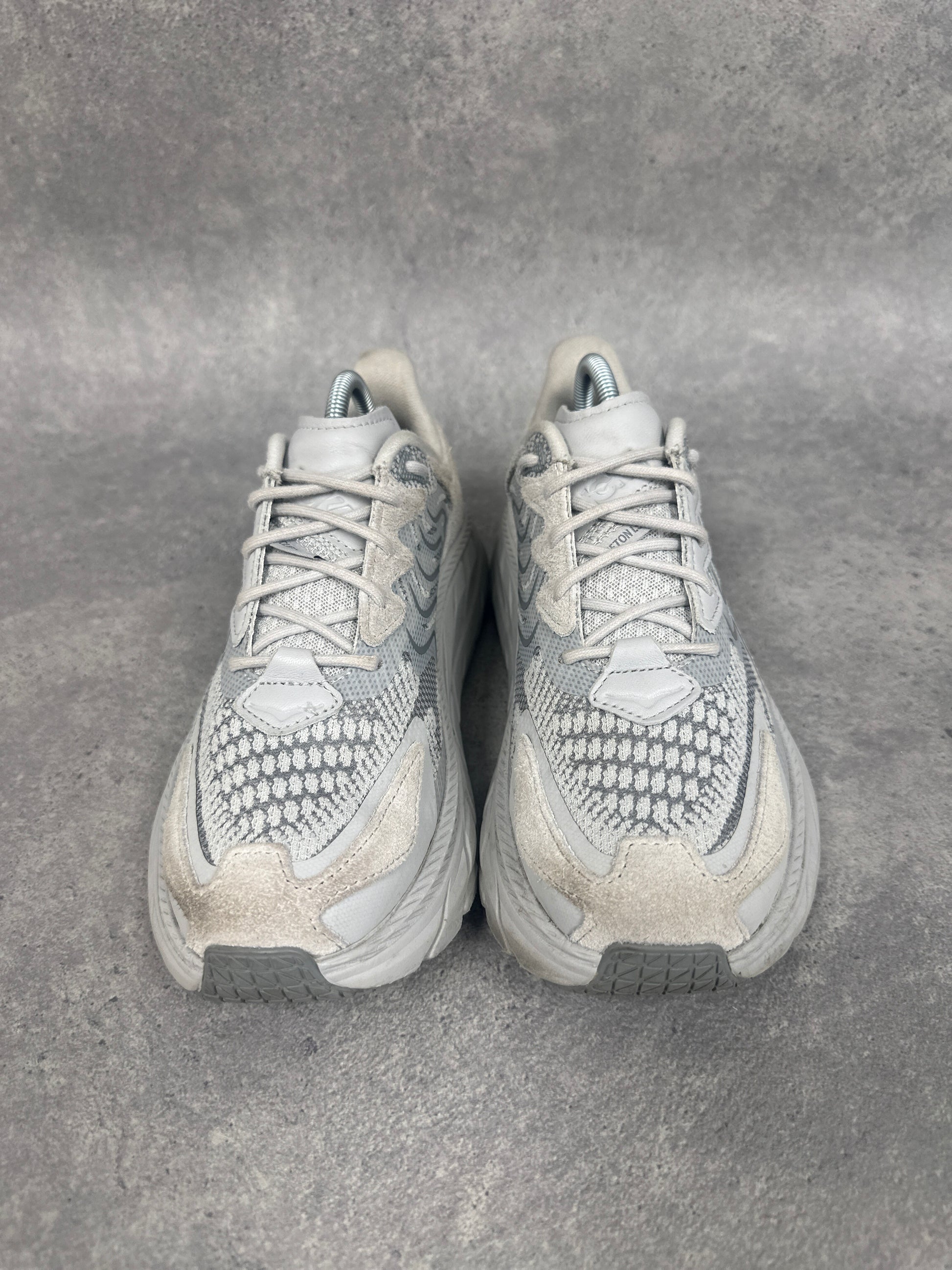 Hoka Clifton LS Trainers White Grey Womens UK5